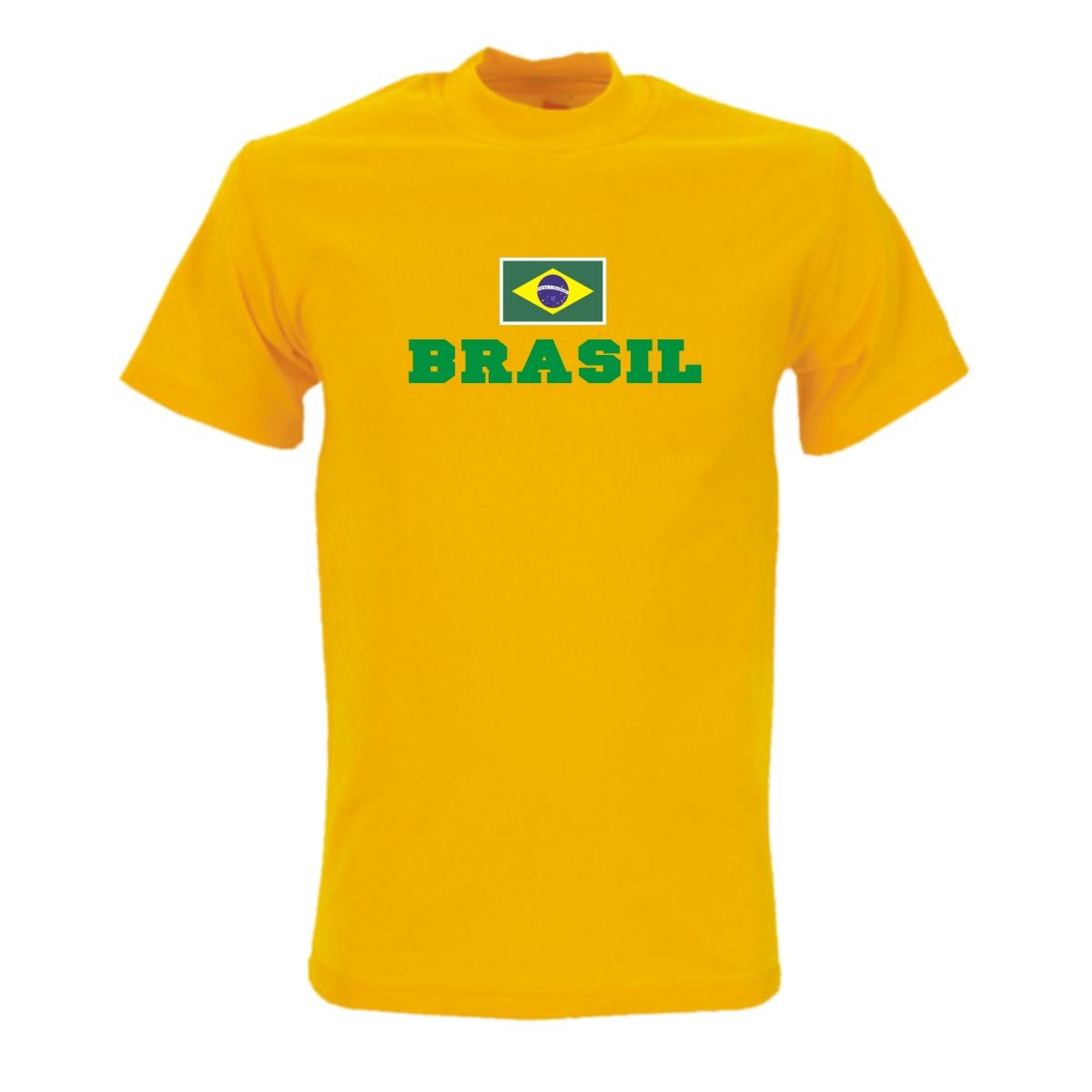 T-Shirt BRASILIEN (Brasil), Flagshirt, Fanshirt S - 5XL (WMS02-12a)