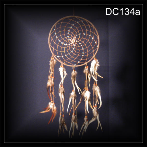 50-Türkise Traumfänger, Dreamcatcher Wildleder 23x60cm (DC134a)