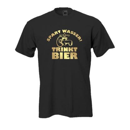 Spart Wasser trinkt Bier, Fun T-Shirt