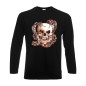 Preview: Longsleeve Skull with 2 Snakes, Totenkopf, Funshirt