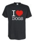 Preview: I Love dogs Fun T-Shirt, schwarz