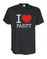 Preview: I Love party Fun T-Shirt, schwarz