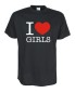 Preview: I Love girls Fun T-Shirt, schwarz