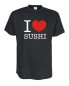 Preview: I Love sushi Fun T-Shirt, schwarz