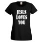 Preview: Jesus loves you, T-Shirt, Damen Funshirt