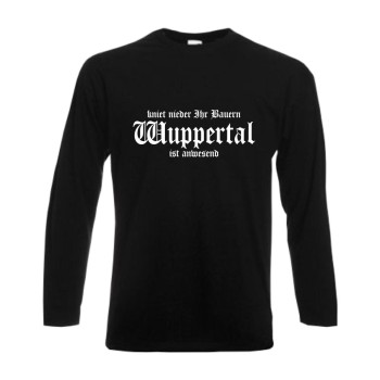 Wuppertal langarm T-Shirt, kniet nieder ihr Bauern (SFU02-40b)