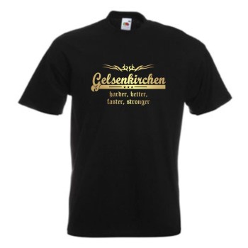 Gelsenkirchen Fan T-Shirt, harder better faster stronger (SFU10-10a)