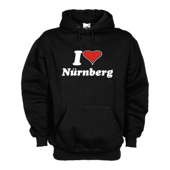 Nürnberg I love Kapuzenpulli, schwarzes Fan Hoodie (SFU11-02d)