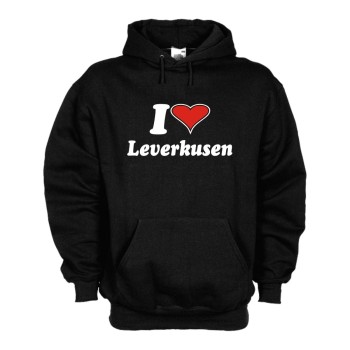 Leverkusen I love Kapuzenpulli, schwarzes Fan Hoodie (SFU11-03d)