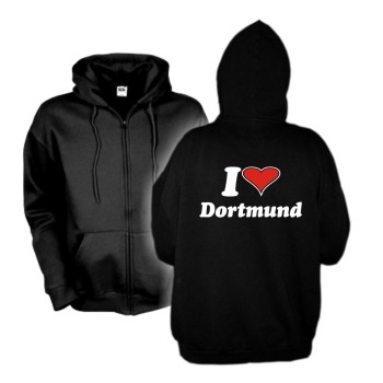 Dortmund Schwarzes Zip Hoodie - I love Kapuzenjacke (SFU11-04e)