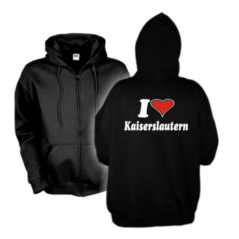 Kaiserslautern Schwarzes Zip Hoodie - I love Kapuzenjacke (SFU11-15e)