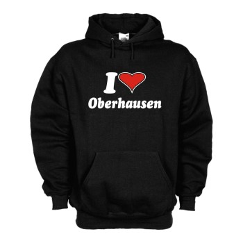 Oberhausen I love Kapuzenpulli, schwarzes Fan Hoodie (SFU11-27d)