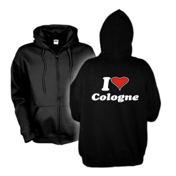 Cologne Schwarzes Zip Hoodie - I love Kapuzenjacke (SFU11-44e)