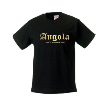 Kinder T-Shirt ANGOLA, never walk alone, S - 6XL (WMS01-08f)