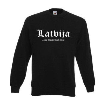 Sweatshirt LETTLAND (Latvija), never walk alone, S - 6XL (WMS01-37c)
