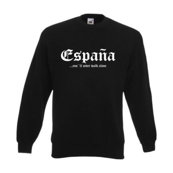 Sweatshirt SPANIEN (Espana), never walk alone, S - 6XL (WMS01-60c)