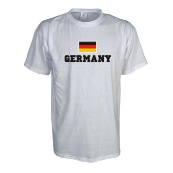 T-Shirt GERMANY, weißes Flagshirt, Fanshirt S - 5XL (WMS02-04a)