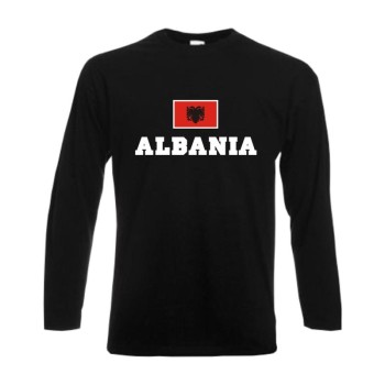 Longsleeve ALBANIEN (Albania), Flagshirt, Fanshirt S - 6XL (WMS02-06b)