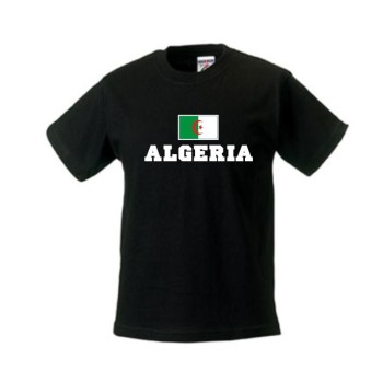 Kinder T-Shirt ALGERIEN (Algeria), Flagshirt, Ländershirt (WMS02-07f)