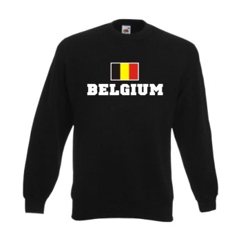 Sweatshirt BELGIEN (Belgium), Flagshirt, Fanshirt S - 6XL (WMS02-11c)