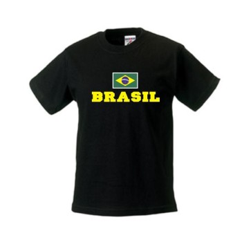 Kinder T-Shirt BRASILIEN (Brasil), Flagshirt, Ländershirt (WMS02-12f)