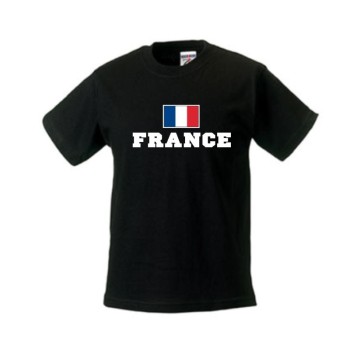 Kinder T-Shirt FRANKREICH (France), Flagshirt, Ländershirt (WMS02-21f)