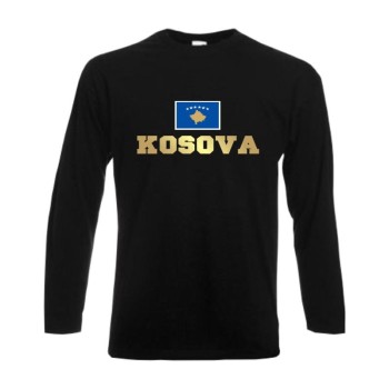Longsleeve KOSOVO (Kosova), Flagshirt, Fanshirt S - 6XL (WMS02-34b)