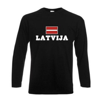 Longsleeve LETTLAND (Latvija), Flagshirt, Fanshirt S - 6XL (WMS02-37b)