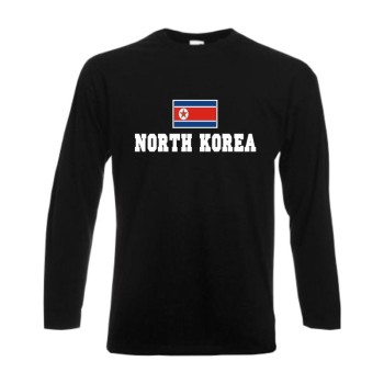 Longsleeve NORDKOREA (North Korea), Flagshirt, Fanshirt S - 6XL (WMS02-43b)