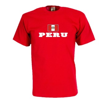 T-Shirt PERU, Flagshirt, Fanshirt S - 5XL (WMS02-47a)
