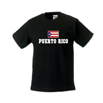 Kinder T-Shirt PUERTO RICO, Flagshirt, Ländershirt (WMS02-50f)