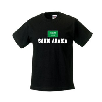 Kinder T-Shirt SAUDIARABIEN (Saudi Arabia), Flagshirt, Ländershirt (WMS02-53f)