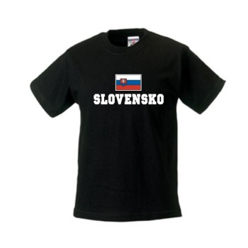 Kinder T-Shirt SLOVAKEI (Slovensko), Flagshirt, Ländershirt (WMS02-58f)