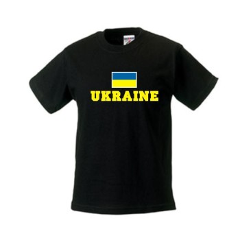 Kinder T-Shirt UKRAINE, Flagshirt, Ländershirt (WMS02-69f)