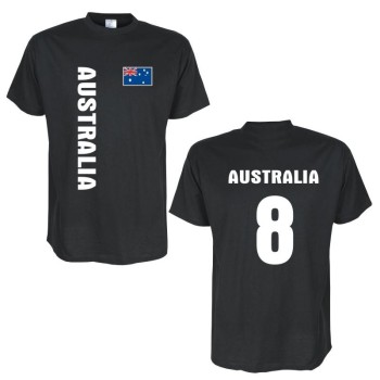 T-Shirt AUSTRALIEN (Australia) Länder Flagshirt mit Rückennummer (WMS03-10a)