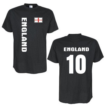 T-Shirt ENGLAND Länder Flagshirt mit Rückennummer (WMS03-19a)