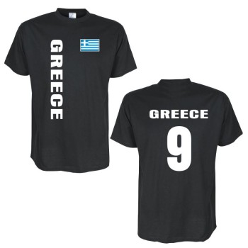 T-Shirt GRIECHENLAND (Greece) Länder Flagshirt mit Rückennummer (WMS03-23a)