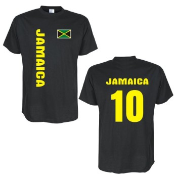 T-Shirt JAMAICA Länder Flagshirt mit Rückennummer (WMS03-30a)