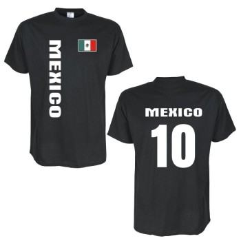 T-Shirt MEXICO Länder Flagshirt mit Rückennummer (WMS03-38a)
