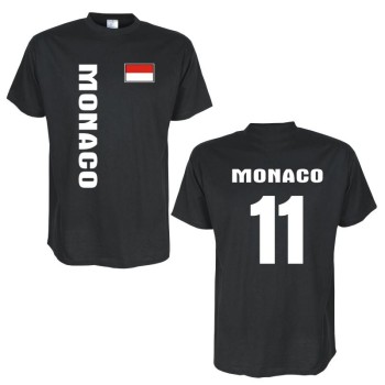 T-Shirt MONACO Länder Flagshirt mit Rückennummer (WMS03-39a)