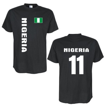 T-Shirt NIGERIA Länder Flagshirt mit Rückennummer (WMS03-42a)