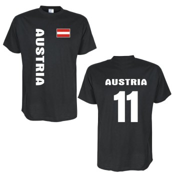 T-Shirt ÖSTERREICH (Austria) Länder Flagshirt mit Rückennummer (WMS03-45a)