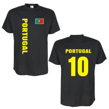 T-Shirt PORTUGAL Länder Flagshirt mit Rückennummer (WMS03-49a)