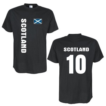 T-Shirt SCHOTTLAND (Scotland) Länder Flagshirt mit Rückennummer (WMS03-54a)