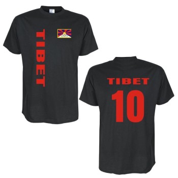 T-Shirt TIBET Länder Flagshirt mit Rückennummer (WMS03-63a)