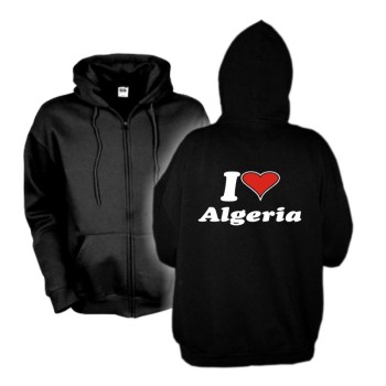 Kapuzenjacke I love ALGERIEN (Algeria) Länder Fan Hoodie (WMS04-07e)