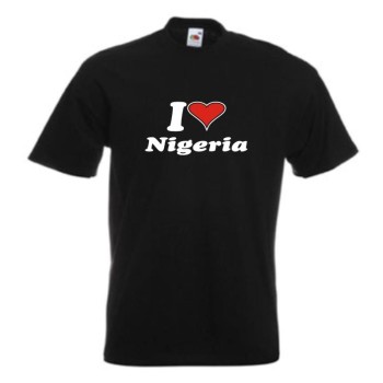 T-Shirt I love NIGERIA Länder Fanshirt (WMS04-42a)