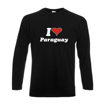 Longsleeve I love PARAGUAY Länder Fanshirt (WMS04-46b)