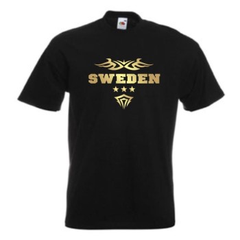 T-Shirt SCHWEDEN (Sweden) Ländershirt S - 5XL (WMS06-55a)
