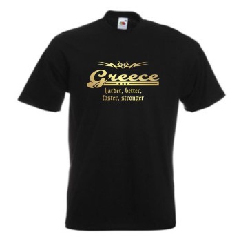 T-Shirt GRIECHENLAND (Greece) harder better faster stronger (WMS07-23a)